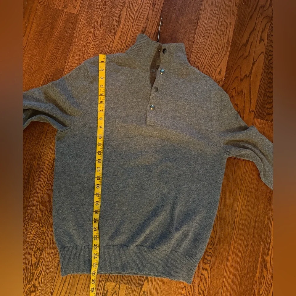 Banana Republic Gray Snap Button Quarter Alpaca Wool Blend Sweater Medium